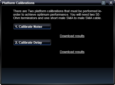 Platform Calibrations Menu